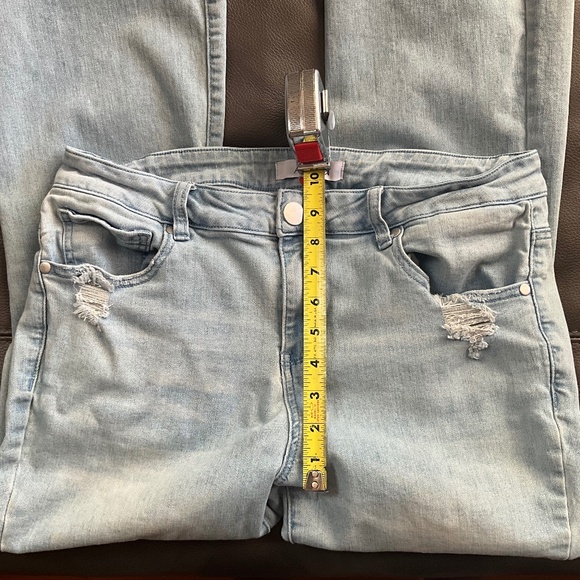 Arula A Beautiful Soul Raw Hem Flare Jeans Stretch Indie Grunge Light Wash 12 - Picture 10 of 16